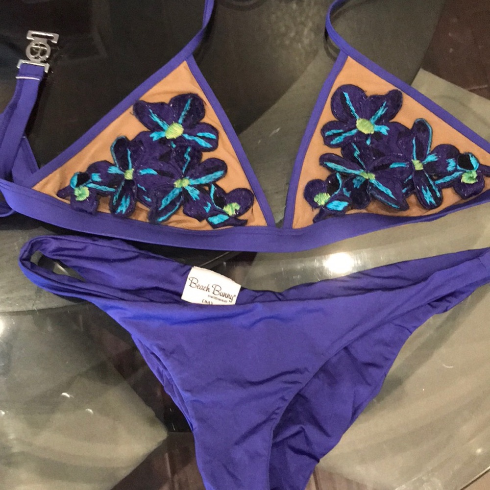 Beach bunny floral bikini sapphire